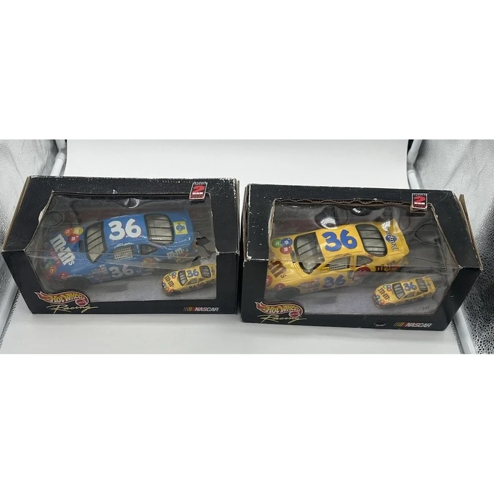 KEN SCHRADER #36 M&M'S NASCAR LOT TRANSPORTER & CARS W/MATCHING MINIS